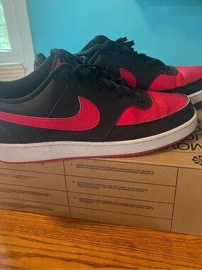 Nike Men’s Court Vision Low-Top Sneakers - Black & Red